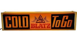 VINTAGE 1982 Blatz Beer &quot;COLD TO GO&quot; Lighted Bar Sign, 25&quot; x 6.25&quot; - $112.19