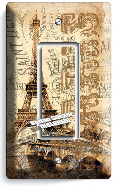 RETRO PARIS EIFFEL TOWER AD SINGLE GFCI LIGHT SWITCH WALL PLATE COVER HOME DECOR