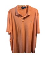 Polo Ralph Lauren Men’s XXL Orange Short Sleeve 1/4 Button Cotton Polo S... - $24.75