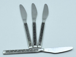 Vintage Stainless Steel Place Knives Scroll Vine Pattern set of four (Lot 1) - £9.43 GBP