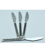 Vintage Stainless Steel Place Knives Scroll Vine Pattern set of four (Lo... - £9.43 GBP