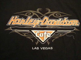 Harley Davidson Motorcycles CAFE Las Vegas Black T Shirt Men&#39;s Size L - £15.92 GBP