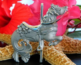Merhorse Seahorse Carousel Brooch Pin Figural Mer-Horse Silver Signed - £22.27 GBP