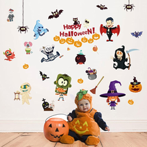 Happy Halloween Stickers Kids Bedroom Decor Indoor Outdoor Removable Wall Decals - £8.84 GBP