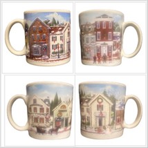 David Carter Brown 2-Mugs Christmas Village Sakura Stoneware Coffee Tea Cups - £18.69 GBP