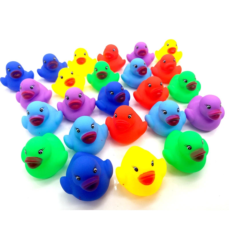 12pcs/set Baby Toys Float Squeaky Sound Rubber Ducks Bath Toys Swimming ... - $10.36
