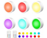 Puck Lights With Remote,Stick On Lights 13 Colors Tap Lights Battery Ope... - $33.99