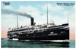 Steamer Western States D &amp; C Navigation Co. Ship Postcard - $8.86