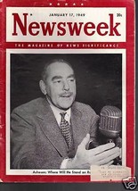 Newsweek Magazine Acheson on Russia  January 17, 1949 - £11.09 GBP