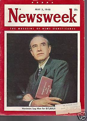 Newsweek Magazine W. Averell Harriman May 3, 1948 - $14.84