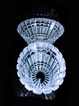 TWO Prism Glass Bowls Vintage Crystal candy or oval snack dish Wedding gift anni - £59.01 GBP