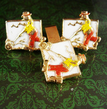 Hilarious Lawnmower cuff links Cartoon character colorful enamel Anson tie clip  - £115.63 GBP