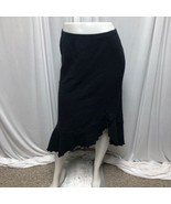 Chalet Skirt Womens Medium Black Ribbed Stretchy Ruffles Tulip Hem Made ... - $19.59