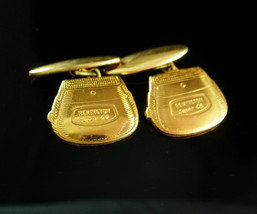 Vintage Shaver Cufflinks Remington gold button style Unusual Advertising cuff li - £125.85 GBP
