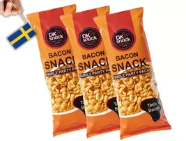 3 Bags DK Snacks Bacon Snack 300g, Crispy Scandinavian Bacon-Flavored Snack - $24.90