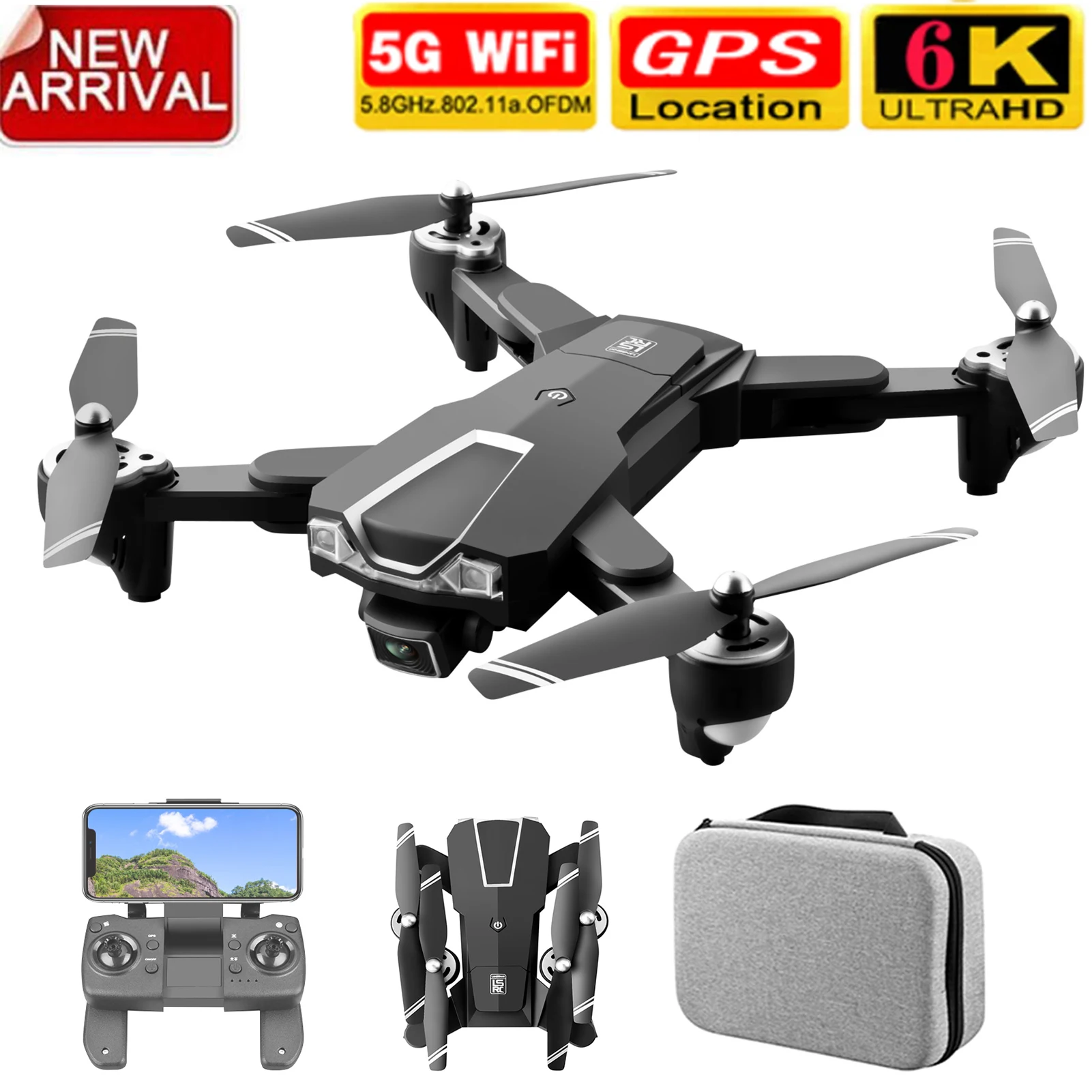 LS-25 Mnini Drone With Camera 6K 4K Dual Camera With Esc 5G Wifi Fpv Gps Drone - £124.48 GBP+