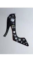 Katherine’s Collection Christmas ornament 28-28574 shoe Black rhinestone - $227.26 MXN
