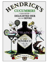 Hendricks Gin &quot;Cucumbers&quot; Advertising 13 x 10 inch Giclee CANVAS Print - £23.93 GBP