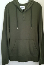 Goodfellow Men&#39;s Pullover Fleece Henley Hoodie Olive Green - £15.90 GBP