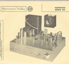 1956 FLEETWOOD Model 810 TELEVISION Tv Receiver Photofact MANUAL Conrac Inc - $9.89