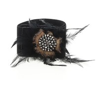 Feather &amp; Sparkle Black Stretch Belt XS/S - $28.05