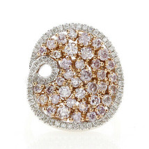 1.90ct Natural Fancy Pink &amp; White Diamonds Engagement Ring 18K Gold Rounds - £3,917.88 GBP