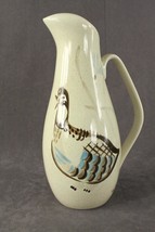 Vintage MCM RED WING China BOB WHITE BIRD Aqua &amp; Brown 11.5&quot; 60OZ Pitcher C - £63.33 GBP