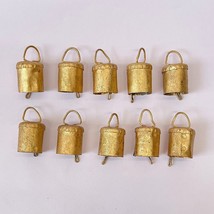 Small Gold Rustic Vintage Metal Christmas Jingle Bells (10 Regular Bell) - £14.20 GBP