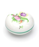Vintage Floral Porcelain Trinket Box, Jewelry Box, Treasure Box, Bonbonn... - $44.85