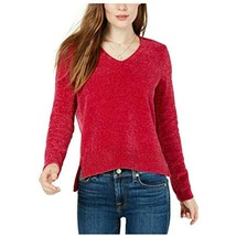 MSRP $50 Maison Jules Womens Red Long Sleeve V Neck Hoodie Sweater Size Small - £10.44 GBP