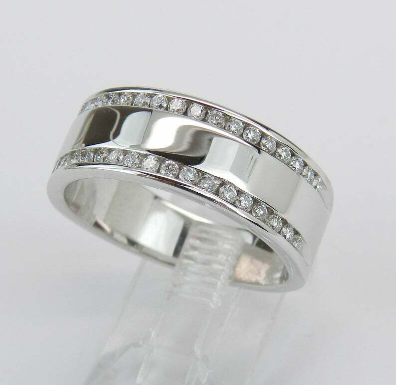 0.50Ct Round Cut White Diamond Solid 925 Sterling Silver Men's Wedding Band