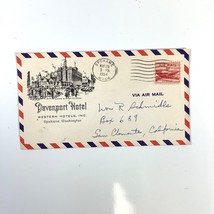 Davenport Hotel Spokane WA 1930s/40s Advertising Envelope w/1954 Postmark - $8.60