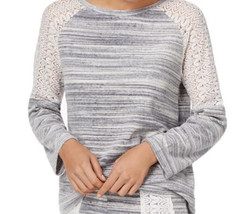 Flora Nikrooz Womens Pepper Lace Trimmed Velour Top Size Medium, Heather Gray - £25.94 GBP