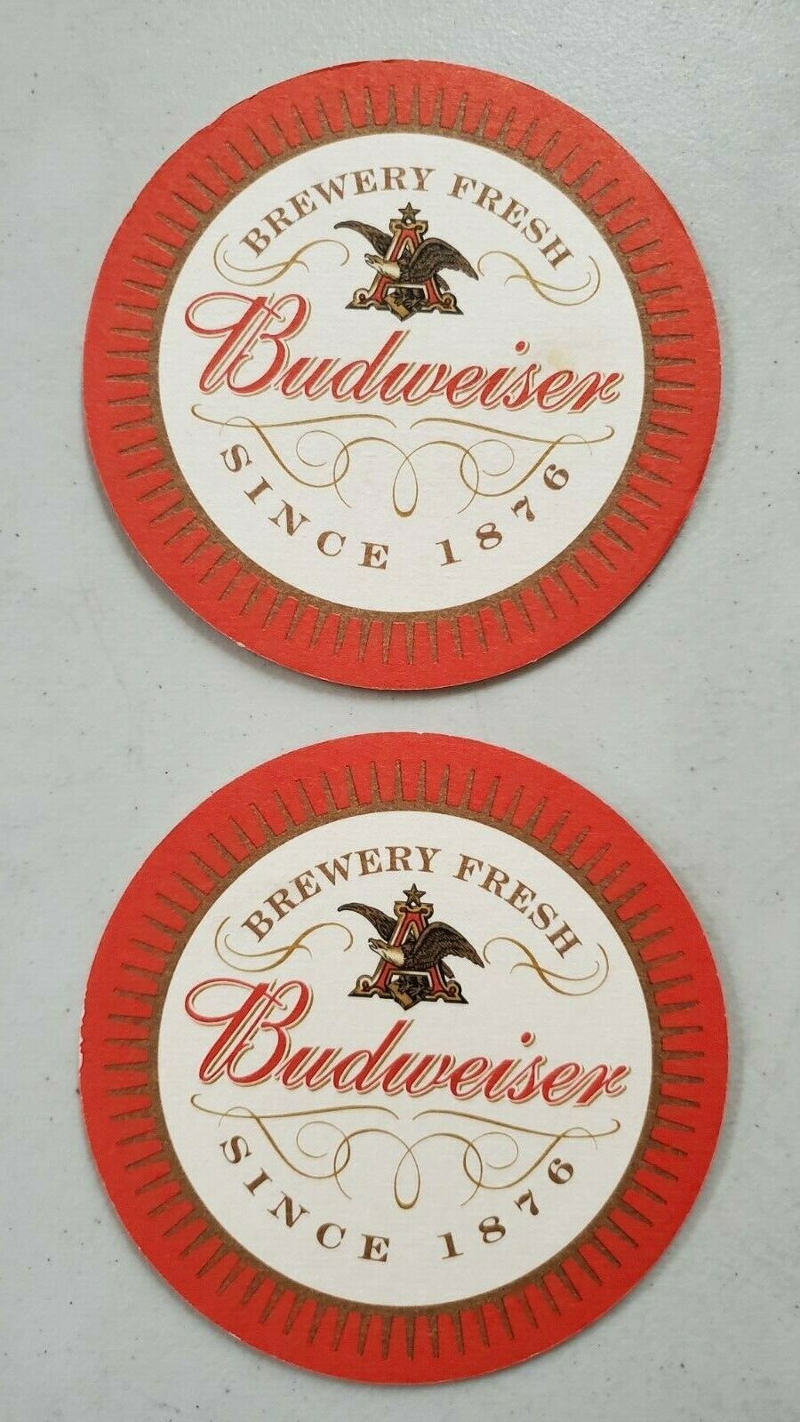 Primary image for Lot Of 2 Vintage Budweiser Beer Brewery Coasters Anheuser Busch