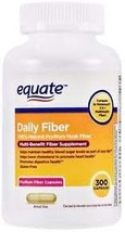 Equate Daily Fiber Multi-Benefit Natural Psyllium Husk Fiber, 300 Capsules (Pack - £49.55 GBP