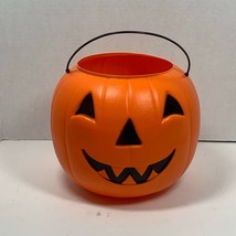 General Foam Plastics Halloween Jack-O-Lantern Orange Pumpkin Candy Pail Tote - £11.54 GBP