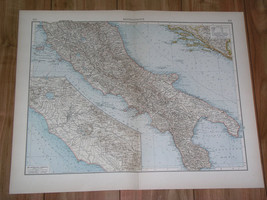 1898 Original Antique Map Of Central Italy Rome Lazio Apulia Abruzzo Campania - £24.57 GBP