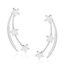Amazing Shooting Stars Sterling Silver Ear Crawler Earrings - £8.09 GBP