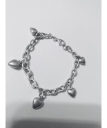 Solid 925 Silver Love Heart Bracelet Women Girl&#39;s Jewelry Gift - $46.75
