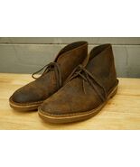 Mens Clarks Brown Leather Beeswax Desert Boot EVO Lace Up Shoes US 10 M - $54.44