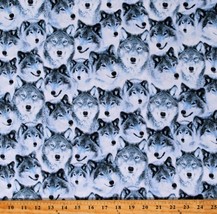 Cotton Packed Wolves Wolf Wild Animals Winter Fabric Print by the Yard D688.77 - £11.95 GBP