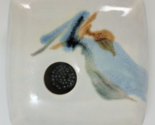 Georgetown Pottery Light Blue Square Ikebana Vase w. Flower Frog Signed ... - $24.75