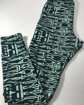 Lularoe Leggings One Size OS Slate Blue Mint Rare Print Blue Aqua Unicorn - £10.85 GBP