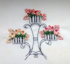 Flowers Cross Stitch Vase pattern pdf - Floral Cascade Embroidery Whitework  - £3.84 GBP
