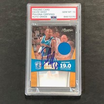 2010-11 Panini Prestige Inside the Numbers #9 David West Signed Relic Card AUTO - £47.94 GBP