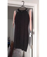 New By By Misses Downtime Sweater Dress Jeweled Blush Charcoal Gray Sz M - $18.22