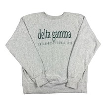 VTG 80s Reverse Weave Delta Gamma Cream Rose Sorority Fraternity Sweatshirt XL - £29.59 GBP