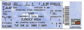 2005 CHER Full Concert Ticket Farewell Tour 1/18/05 - £57.39 GBP