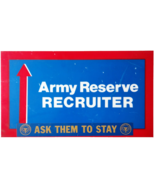 Vintage United States Army Recruitment Hard Plastic PVC Sign 14&quot; x 8&quot; DW... - $40.83 CAD