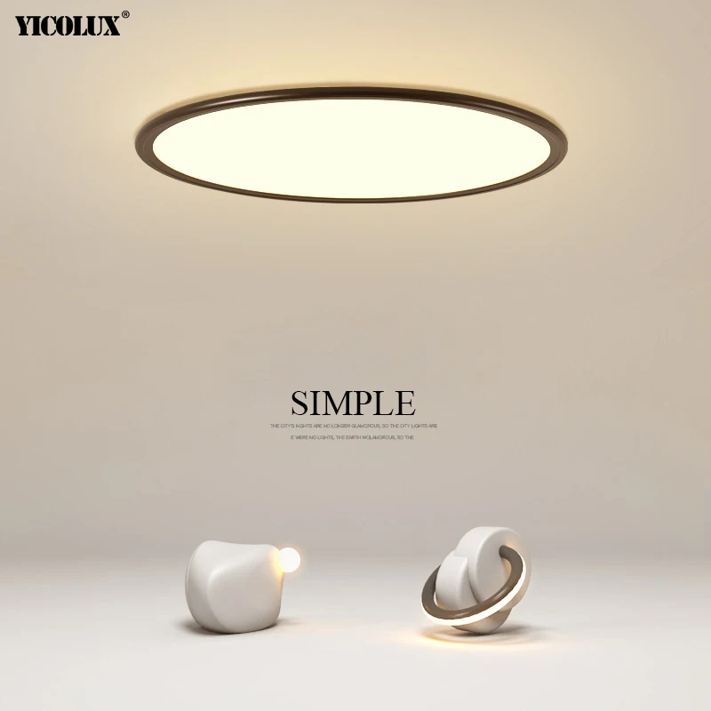 Dimming Simple Thin Black White New Modern LED Chandelier Lights Living ... - $51.79+